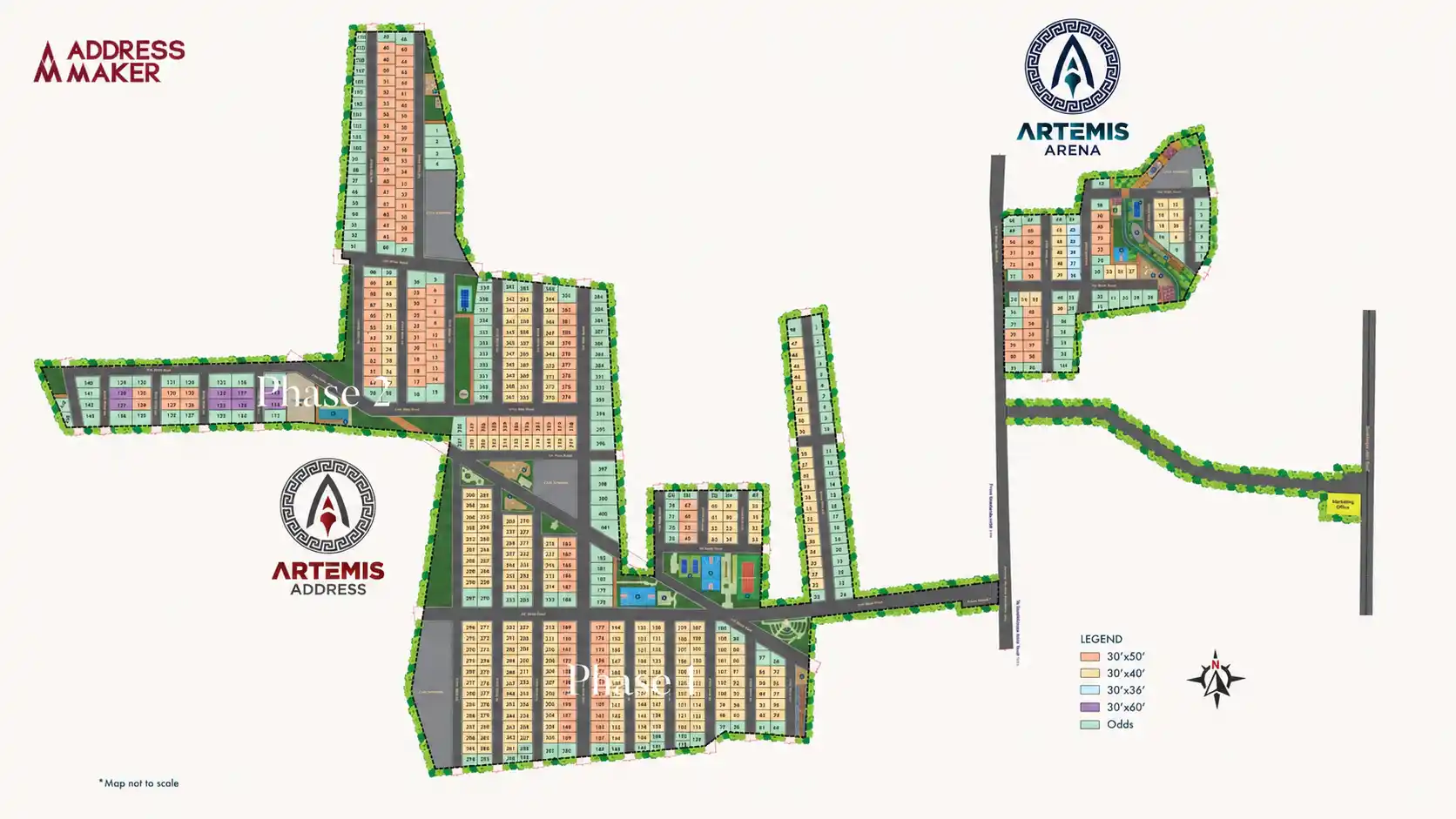 Master plan of the Artemis Address layout at Sondekoppa, Nelamangala